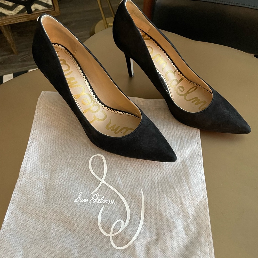 Sam Edelman Elegant Black Suede Pump Heels